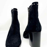 FRYE Women's Black Suede Studded  Double Zip Addie Bootie Size 9 - Article Consignment