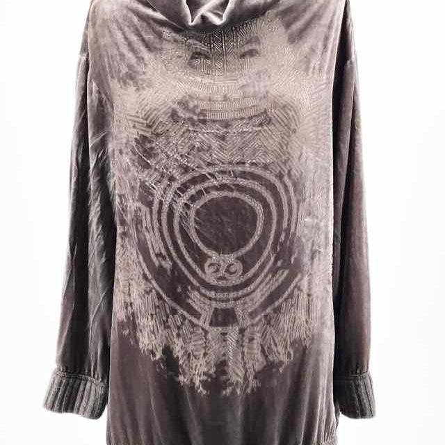 Escada Sport Size 36/6 Tan Velvet Velvet Burnout Long Sleeve - Article Consignment