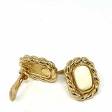 Christian Dior Metal Gold Tone Rectangle Rope Clip-ons - Article Consignment