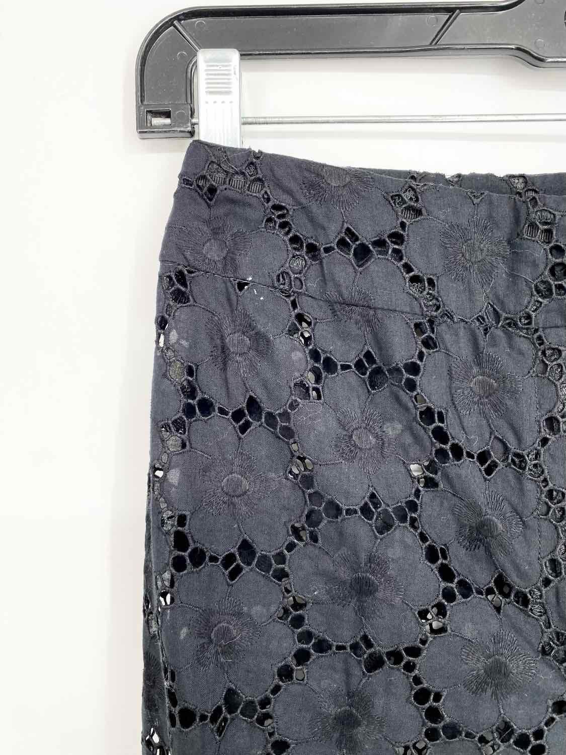 Chanel Women's Black Wide Leg Lace Sheer High Waisted Luxury Size 40/4 Pants - Article Consignment