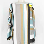 Chico's Women's Multi-Color Open Sleeve Stripe Size L Long Sleeve - Article Consignment