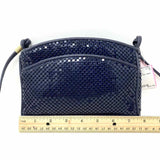 Whiting&Davis Leather Trim Navy Mesh Shoulder Bag - Article Consignment