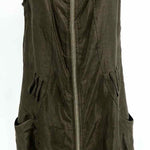 ( )3322 Size M Army Green tunic Linen Sleeveless - Article Consignment