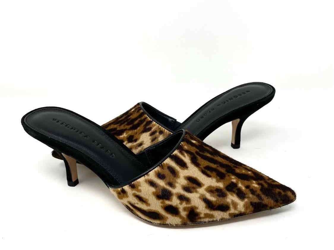 VERONICA BEARD Women's Brown pony hair Leopard Size 7.5 Mules - Article Consignment