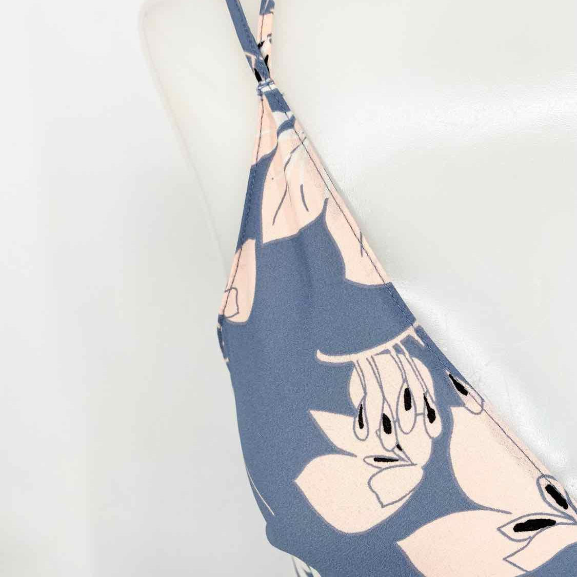 ASTR Women's Blue/Pink Strappy Floral Maxi Size XS Dress - Article Consignment