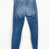 Mother Women's Blue Skinny Denim Looker Ankle Fray High Waisted Size 23/00 Jeans - Article Consignment
