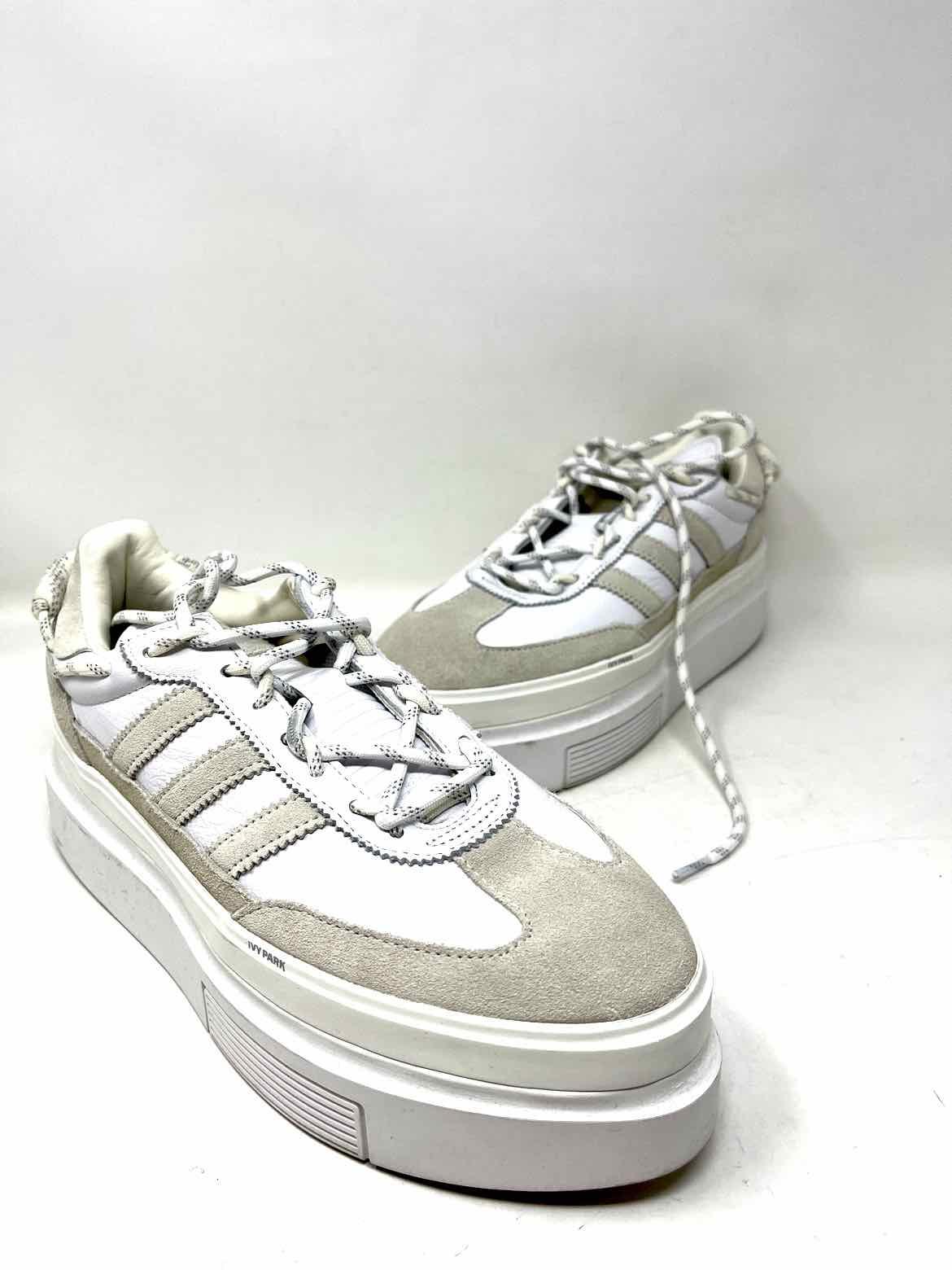 Adidas x IVY PARK Women White/Beige Lace-up Leather Suede Platform 9.5  Sneakers