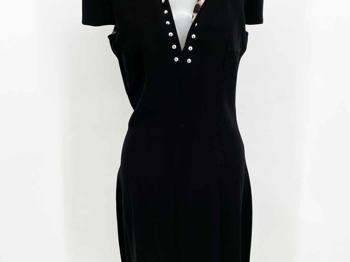 JUST cavalli Women's Black Fitted Studded Size 42/6 Dress - Article Consignment