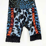TWIN FANTASY Women's Blue/Black Bike Animal Print Size S Shorts - Article Consignment