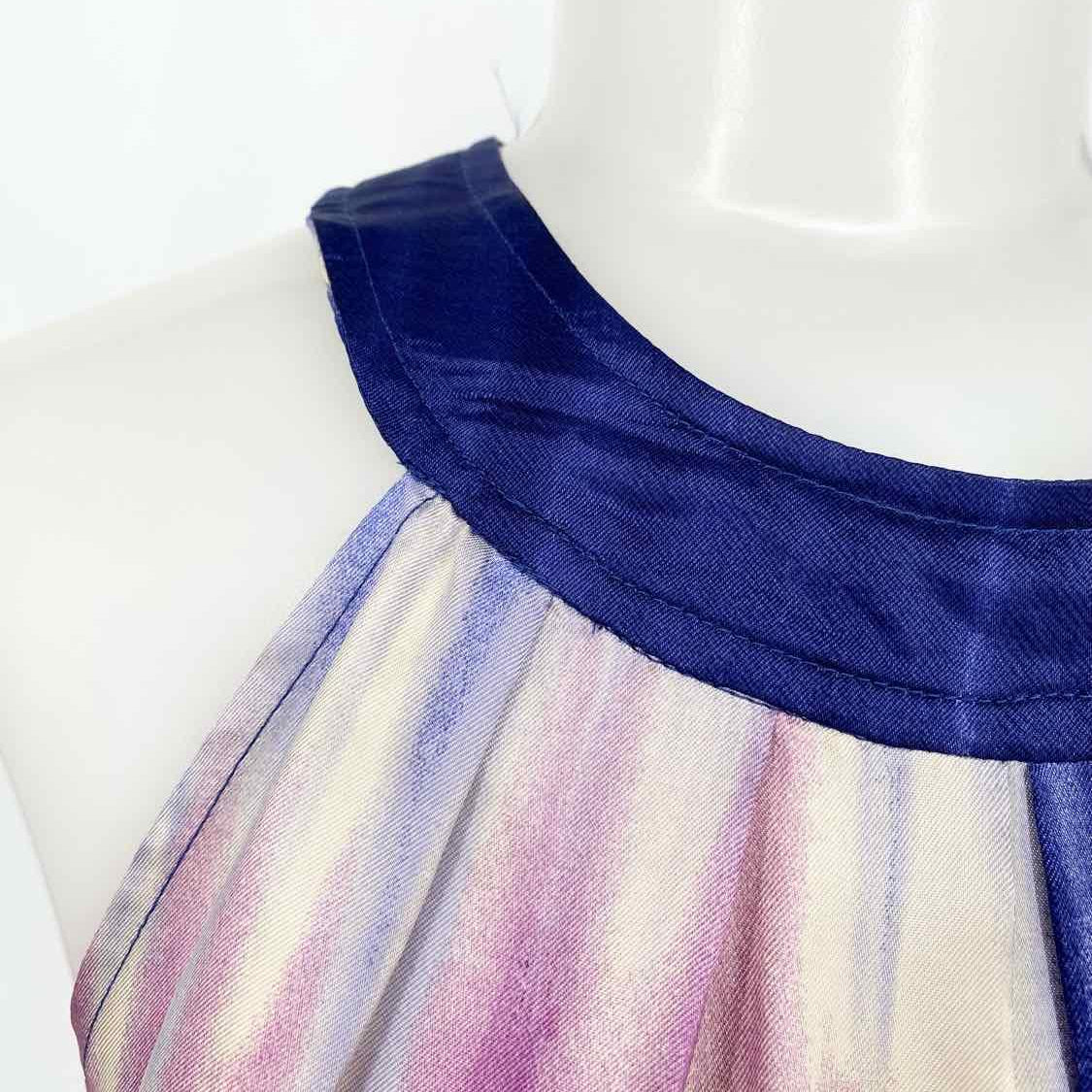 Erato Women's Purple/Blue High Neck Viscose Girls Night Out Size 0 Sleeveless - Article Consignment