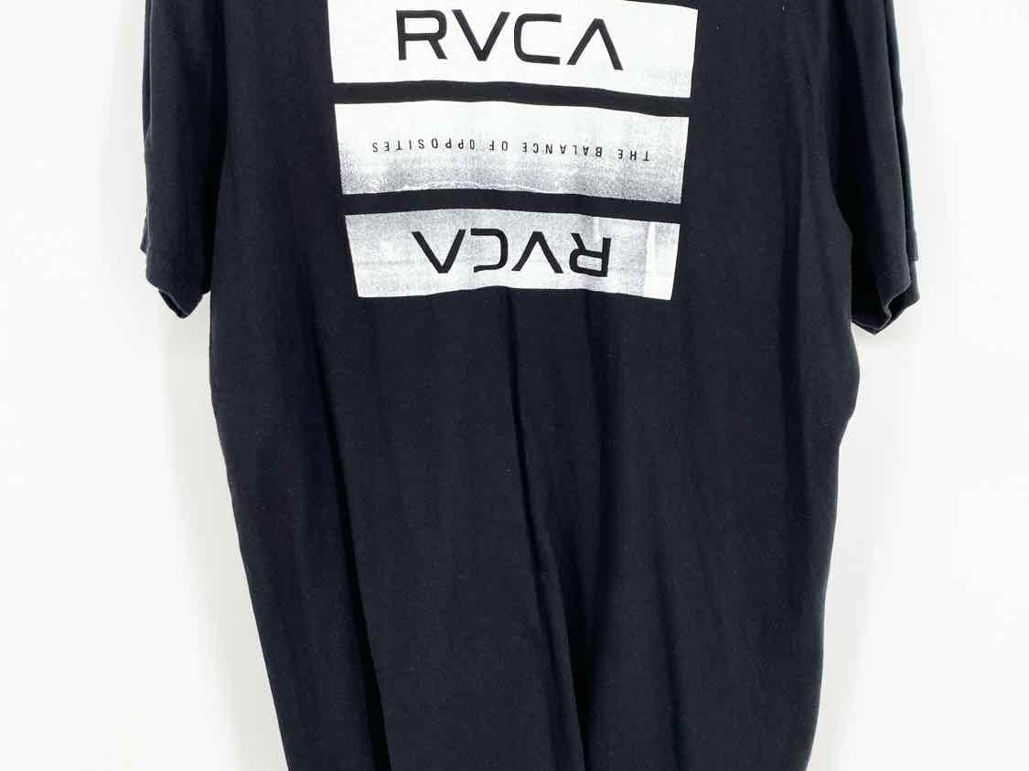 RVCA Men's Black/White Graphics Size XL T-shirt - Article Consignment