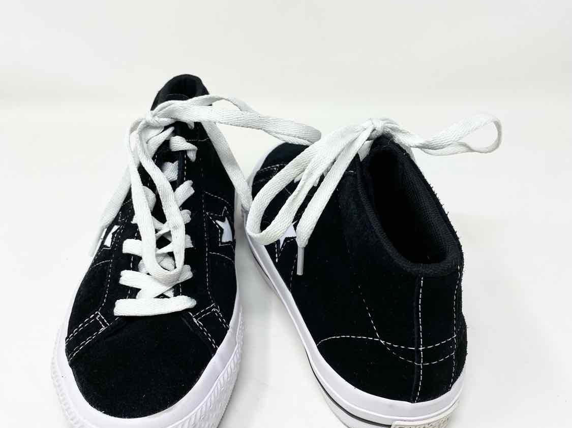 Converse Women's black/white Hi-top Suede Lace-Up Size 6 Sneakers - Article Consignment