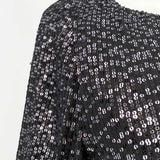 Tory Burch Black 3/4 Sleeve Silk Sequins Size 12 Blouse - Article Consignment