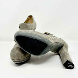 LANVIN Shoe Size 39.5/8.5 Gray Suede Bootie - Article Consignment