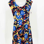 PlentyByTracyReese Women's Blue/Yellow Pleated Floral Size 14 Dress - Article Consignment