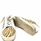band of gypsies Women's Tan/Cream Lace-up Textile Animal Print Size 11 Sneakers - Article Consignment