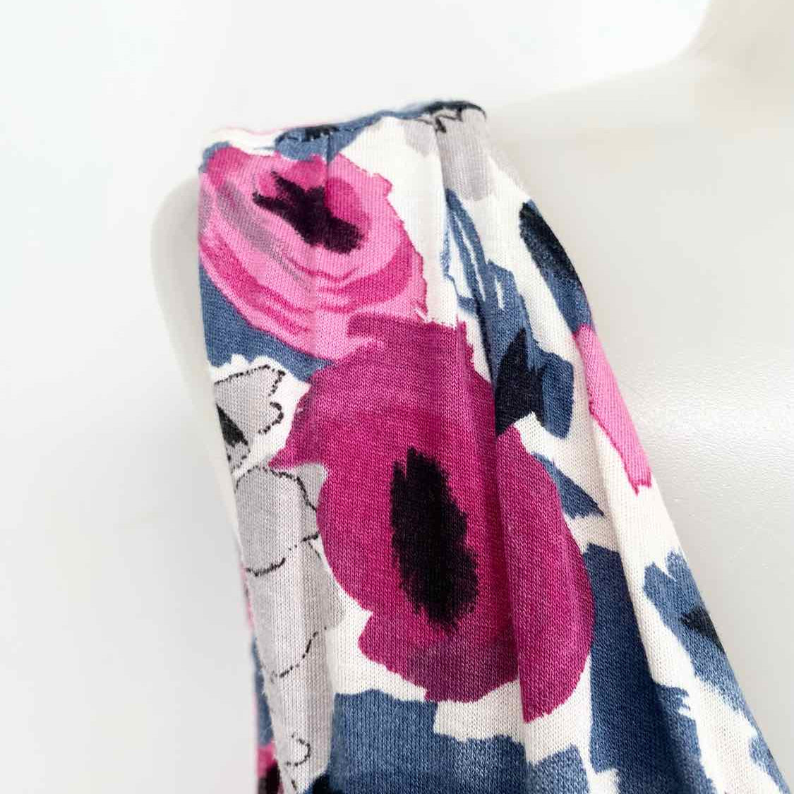 Garnet Hill Vestido midi floral azul/rosa/gris para mujer talla S
