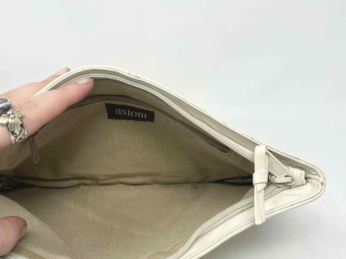 AXIOM Leather Off White Large Clutch - Article Consignment