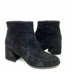 Eileen Fisher Women's Black Block Heel Suede Ankle Recently Reduced Bootie - Article Consignment