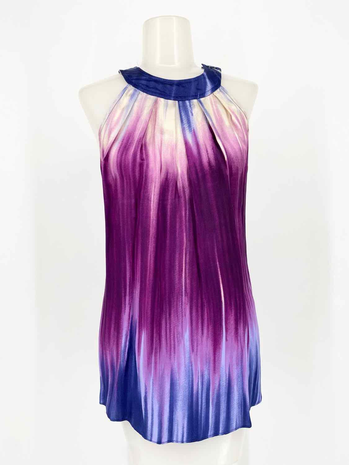 Erato Women's Purple/Blue High Neck Viscose Girls Night Out Size 0 Sleeveless - Article Consignment